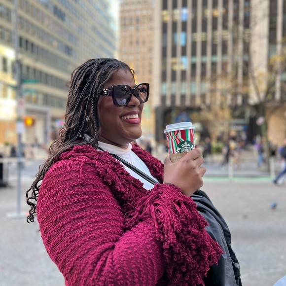 Hanifa Burgundy Long Sleeve Dress - Picture 2 of 2